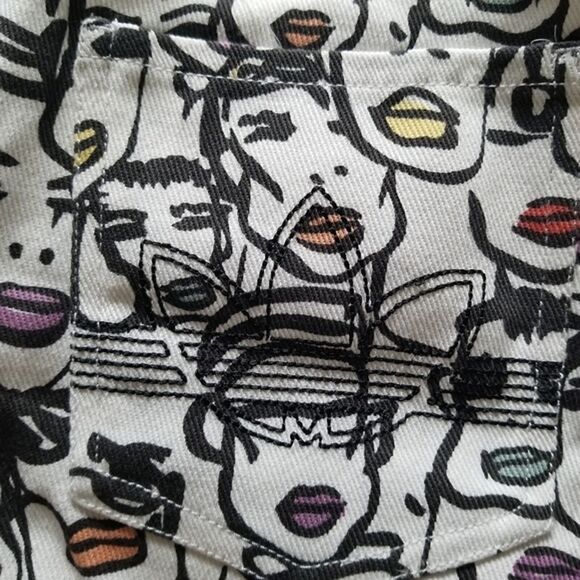 Adidas x Fiorucci Highlight Face Jean Shorts size Medium - Picture 9 of 11